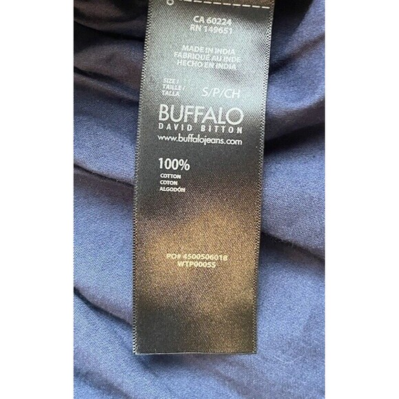 NWT Buffalo David Bitton Women's Ruffle Sleeveless Blouse Top Navy Size Small - Picture 6 of 8